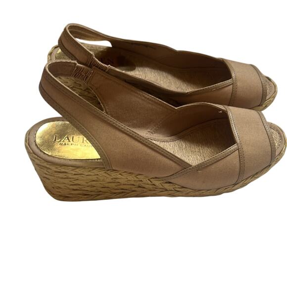 Lauren Ralph Lauren Shoes - Lauren Ralph Lauren catrin sz 8.5b wedge espadrilles khaki jute sandals